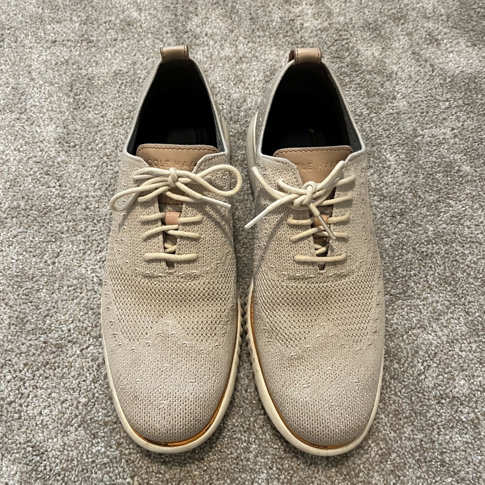Cole Haan Men's Beige Knit Oxfords